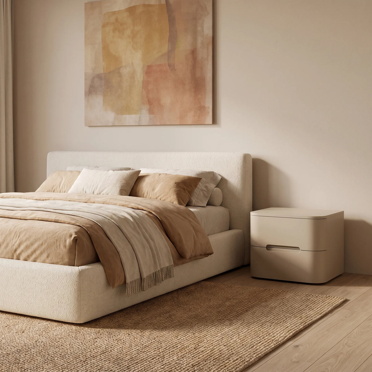 Surf Bedside Table – 50x45x36 / Lacquered Wood (Mocca)-2