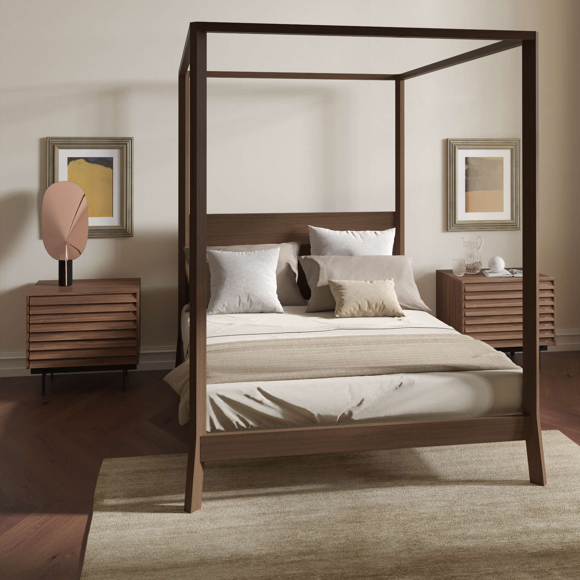Sussex SSX142 Bedside Table - Black/Whitened Oak-4