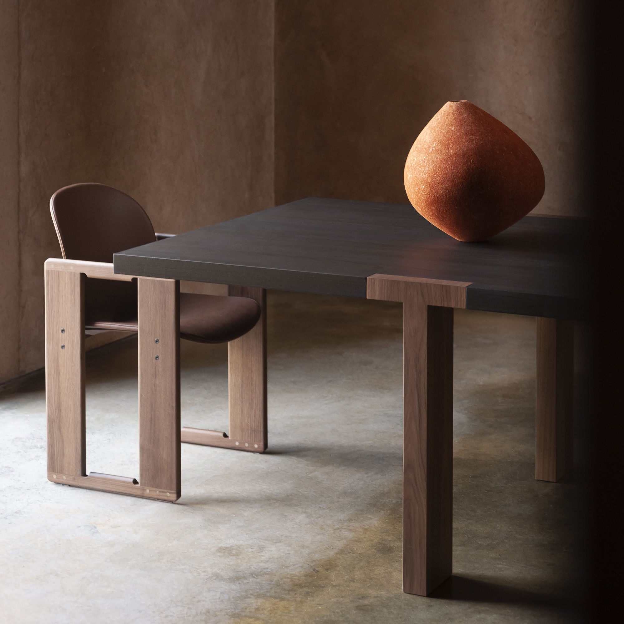 T-Table 322 Dining Table - Walnut/Grey Stained-3