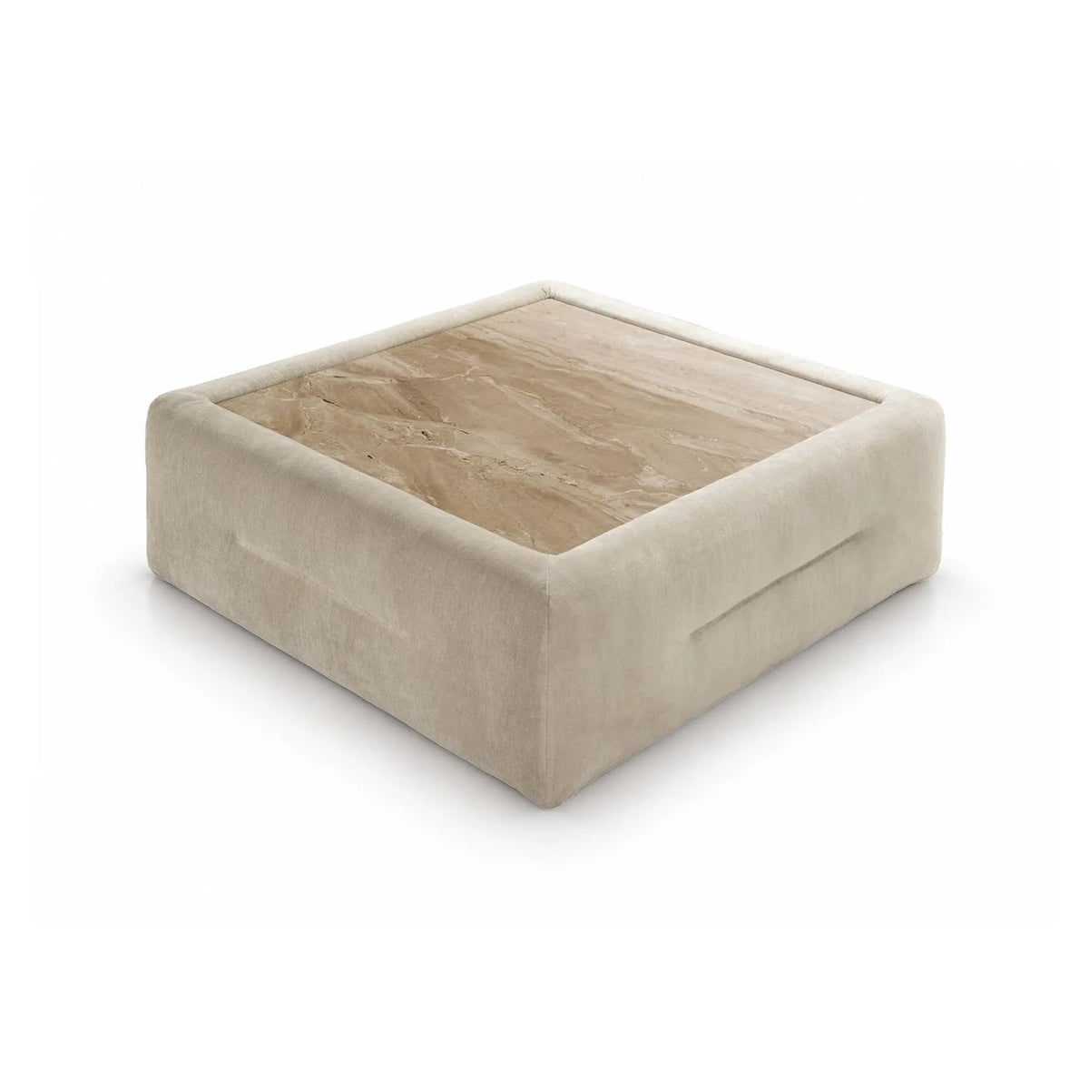 Butter P2 Coffee Table - Fabric E (Efeu 01)/MR1 (T137 Roman Travertine)