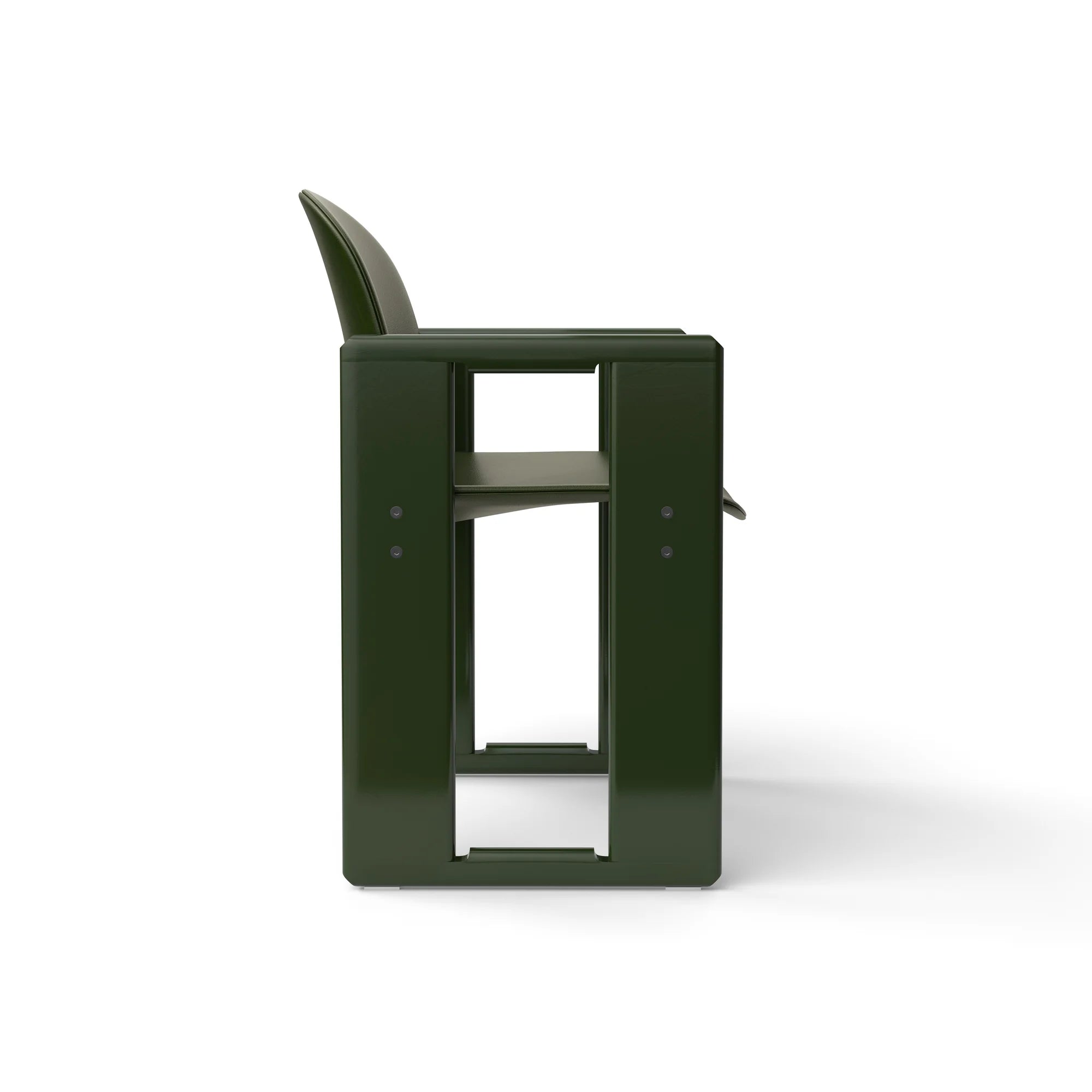 Dialogo 0DLGSD02 Dining Chair - Glossy Lacquered Dark Green T199/Leather 3 (Zareen 03)-5