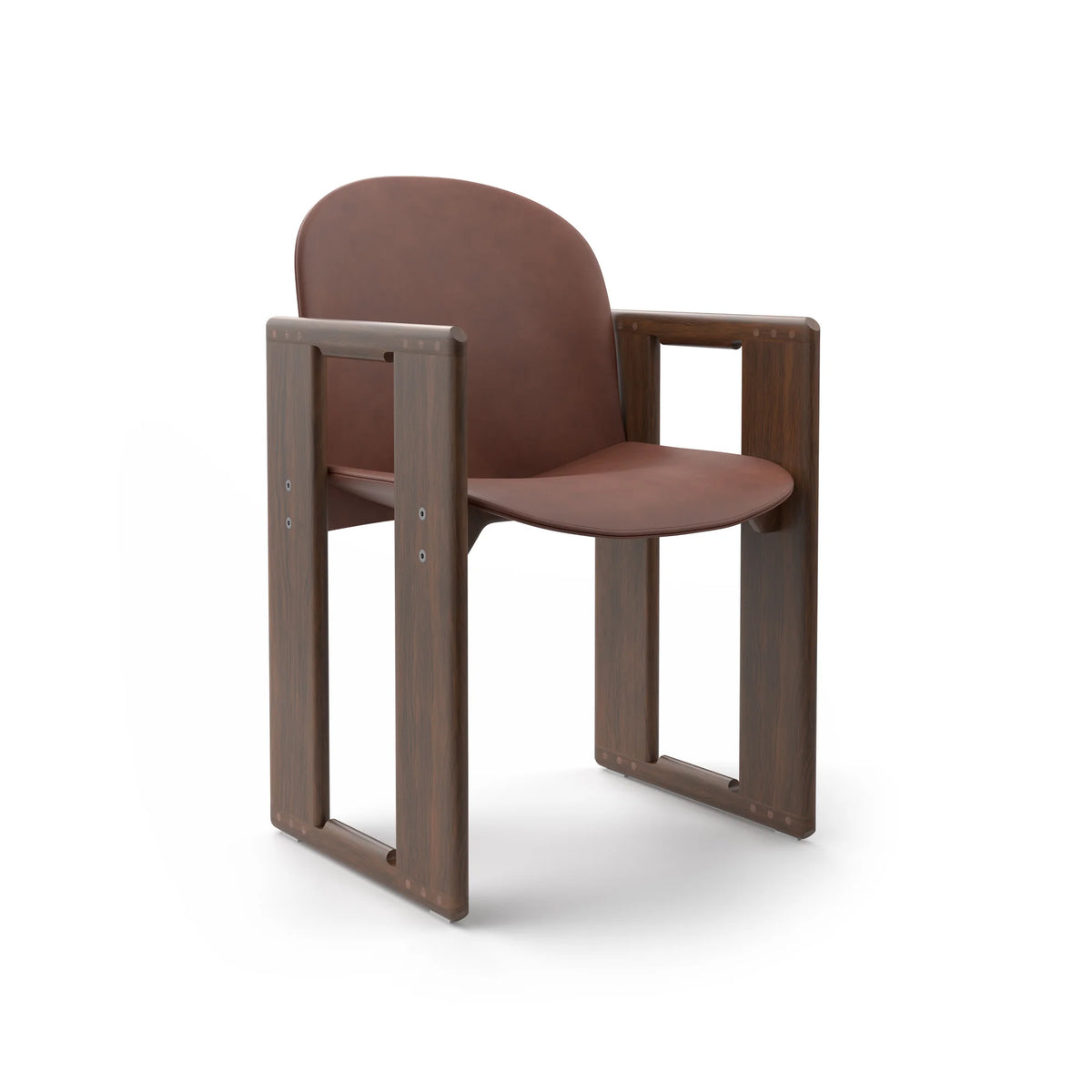 Dialogo 0DLGSD02 Dining Chair - Stained Walnut T134/Leather 2 (Guarana 08)-1