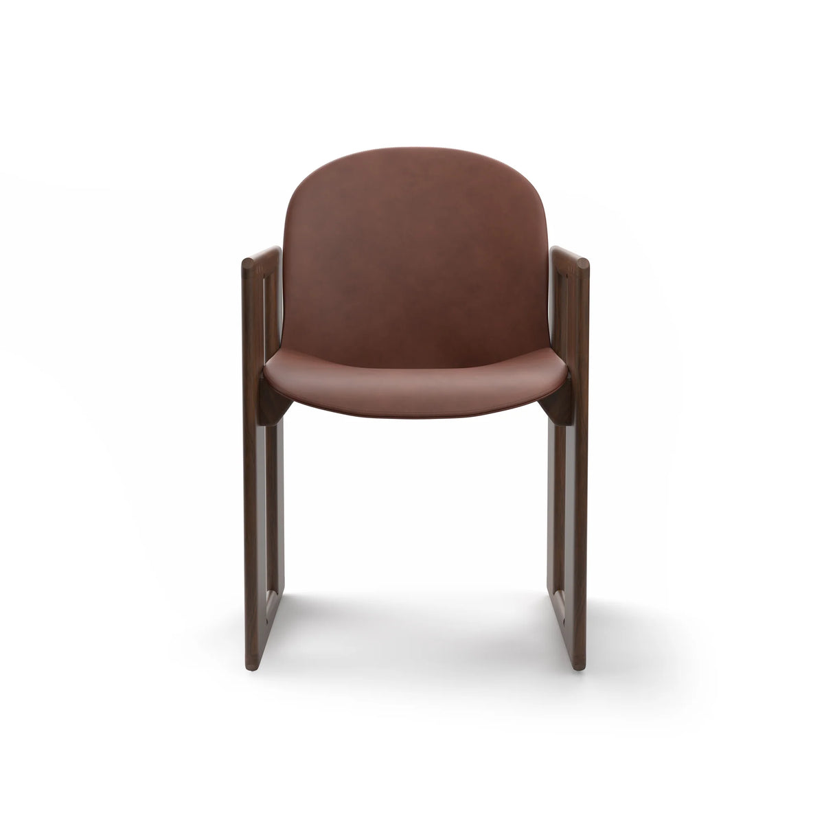 Dialogo 0DLGSD02 Dining Chair - Stained Walnut T134/Leather 2 (Guarana 08)-3