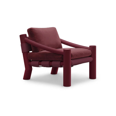 Elephant Soft 72 Armchair - T221 Glossy Lacquered Red/Fabric U (Ombra 23)
