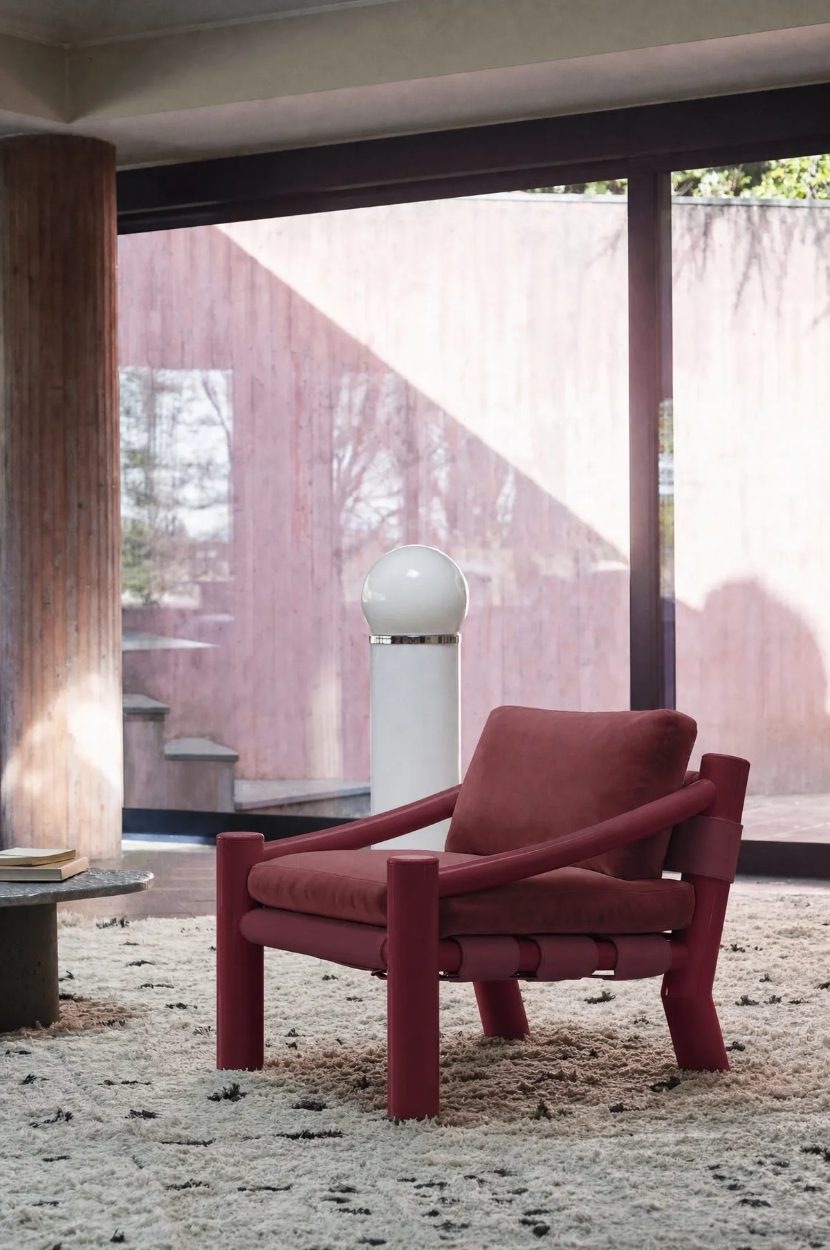 Elephant Soft 72 Armchair - T221 Glossy Lacquered Red/Fabric U (Ombra 23)