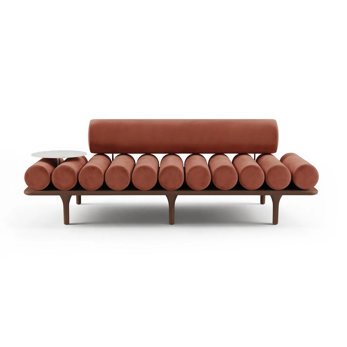 Five to Nine 200 Bench - T216 Matt Lacquered Cholocolate/T125 Concrete/Fabric U (Ombra 23)-1