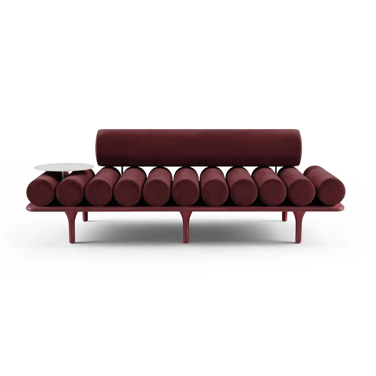 Five to Nine 200 Bench - T221 Glossy Lacquered Red/T125 Concrete/Fabric U (Ombra 21)