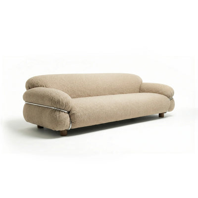 Sesann 240 Sofa - Walnut/Polished Chrome/Fabric D (Descampsia 02)