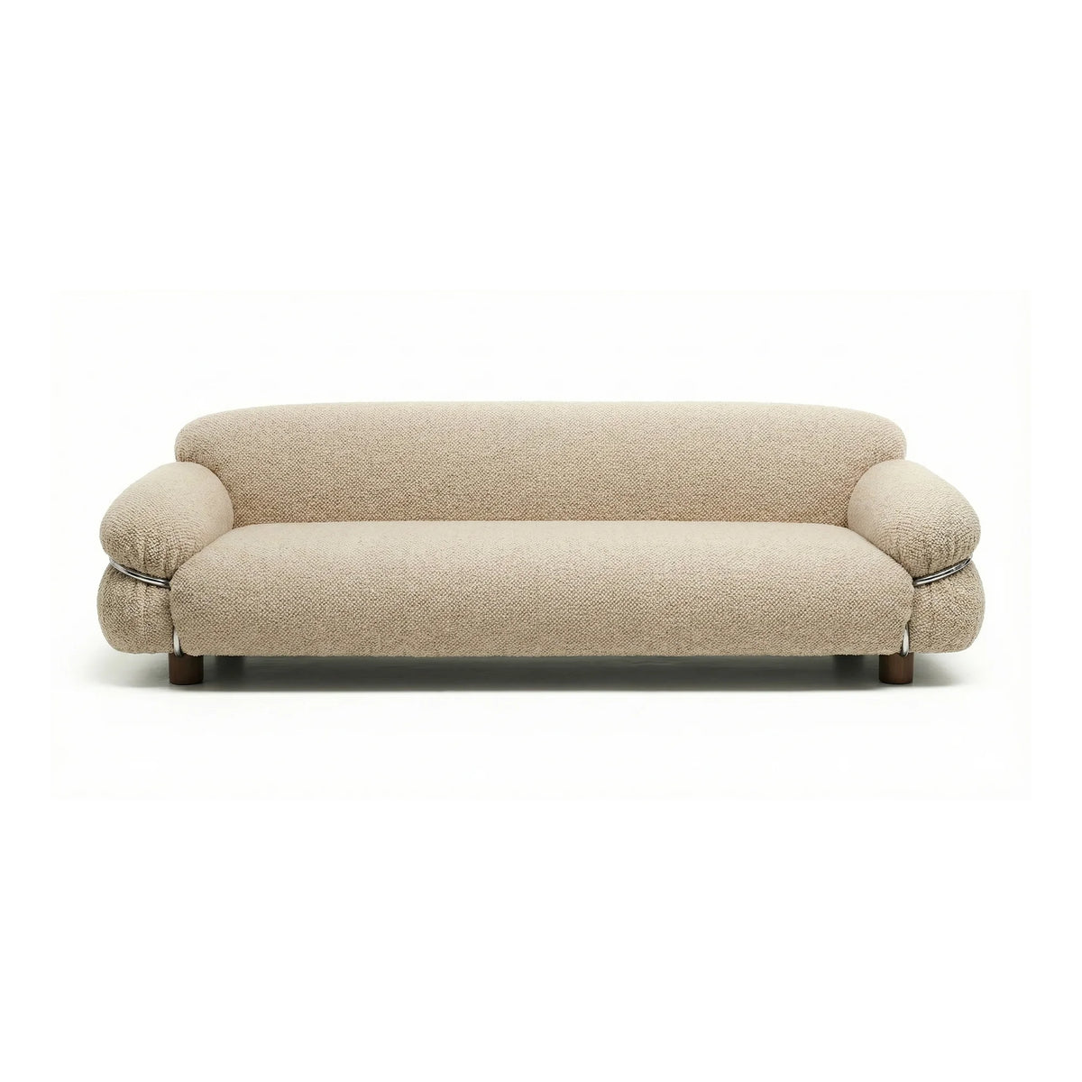 Sesann 240 Sofa - Walnut/Polished Chrome/Fabric D (Descampsia 02)-2