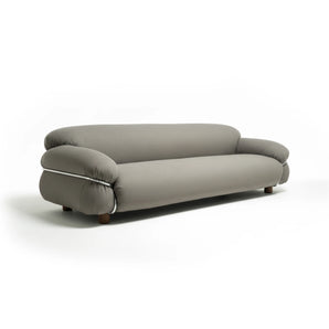 Sesann 240 Sofa - Dark Walnut T43 / Polished Chrome T23 / Fabric (Faro Earth V3570/27)