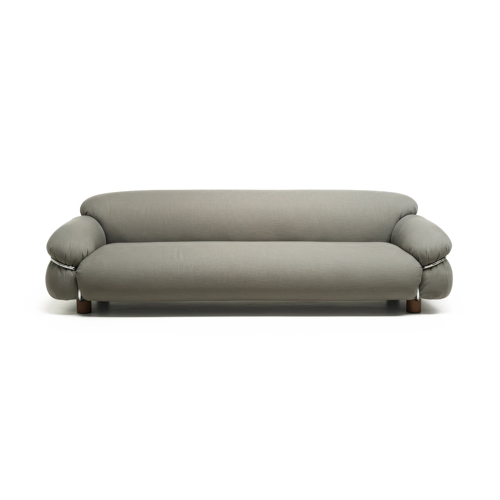Sesann 240 Sofa - Dark Walnut T134 / Polished Chrome T23 / Fabric (Faro Earth V3570/27)-3