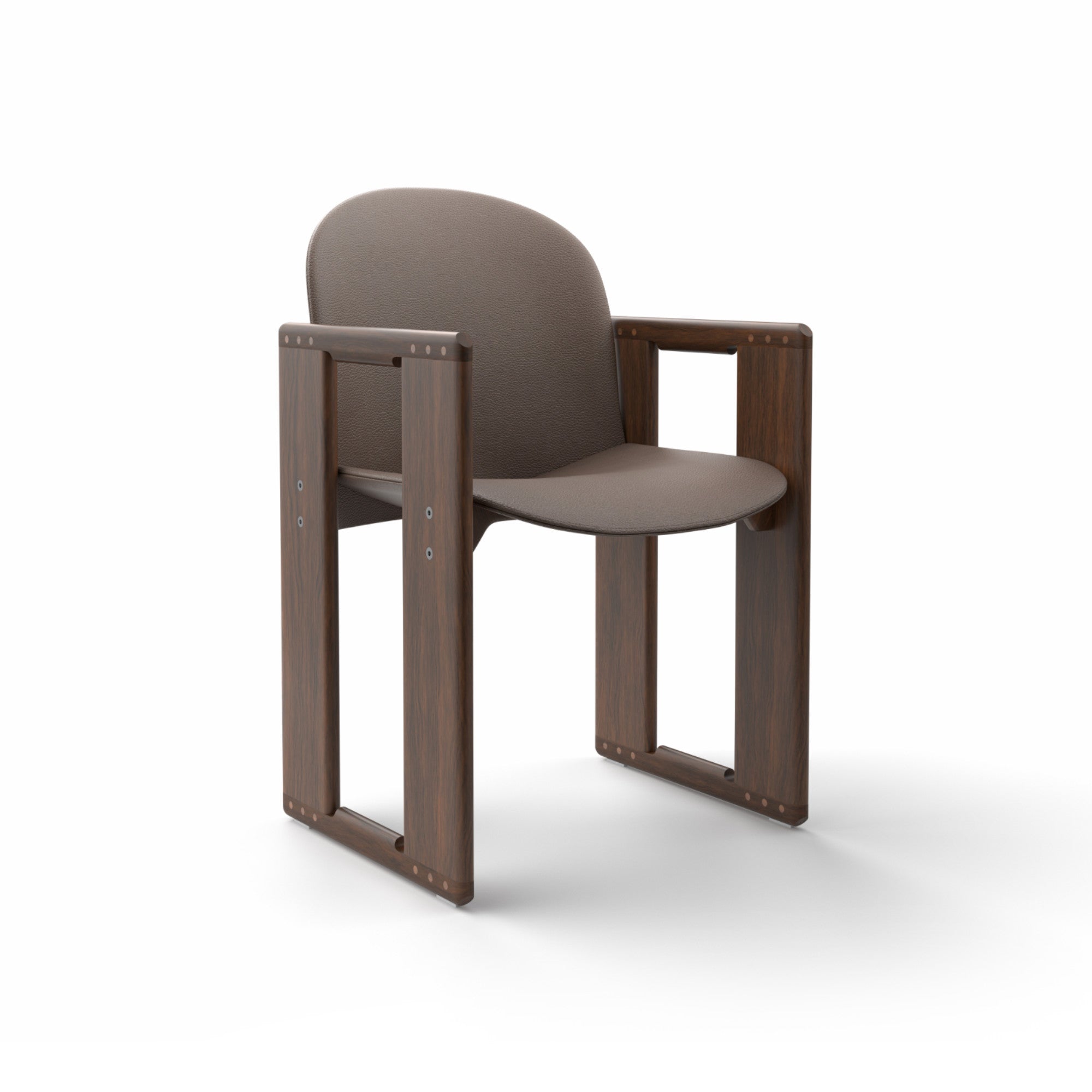 Dialogo 0DLGSD02 Dining Chair - Ash Stained Walnut T134/Leather U (Ulex 04)