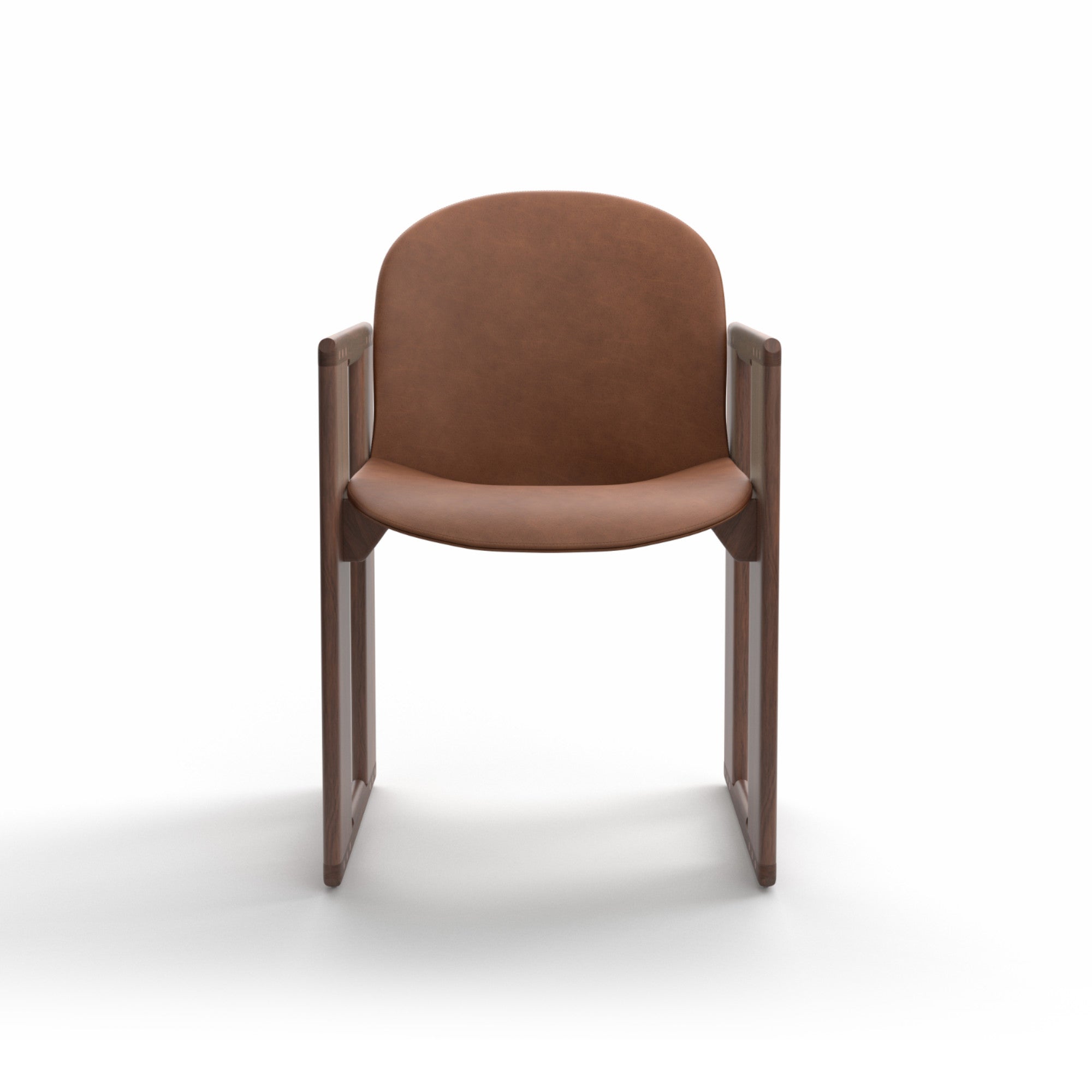 Dialogo 0DLGSD02 Dining Chair - Canaletto Walnut T135/Leather Z (Aniline Leather 02)-3