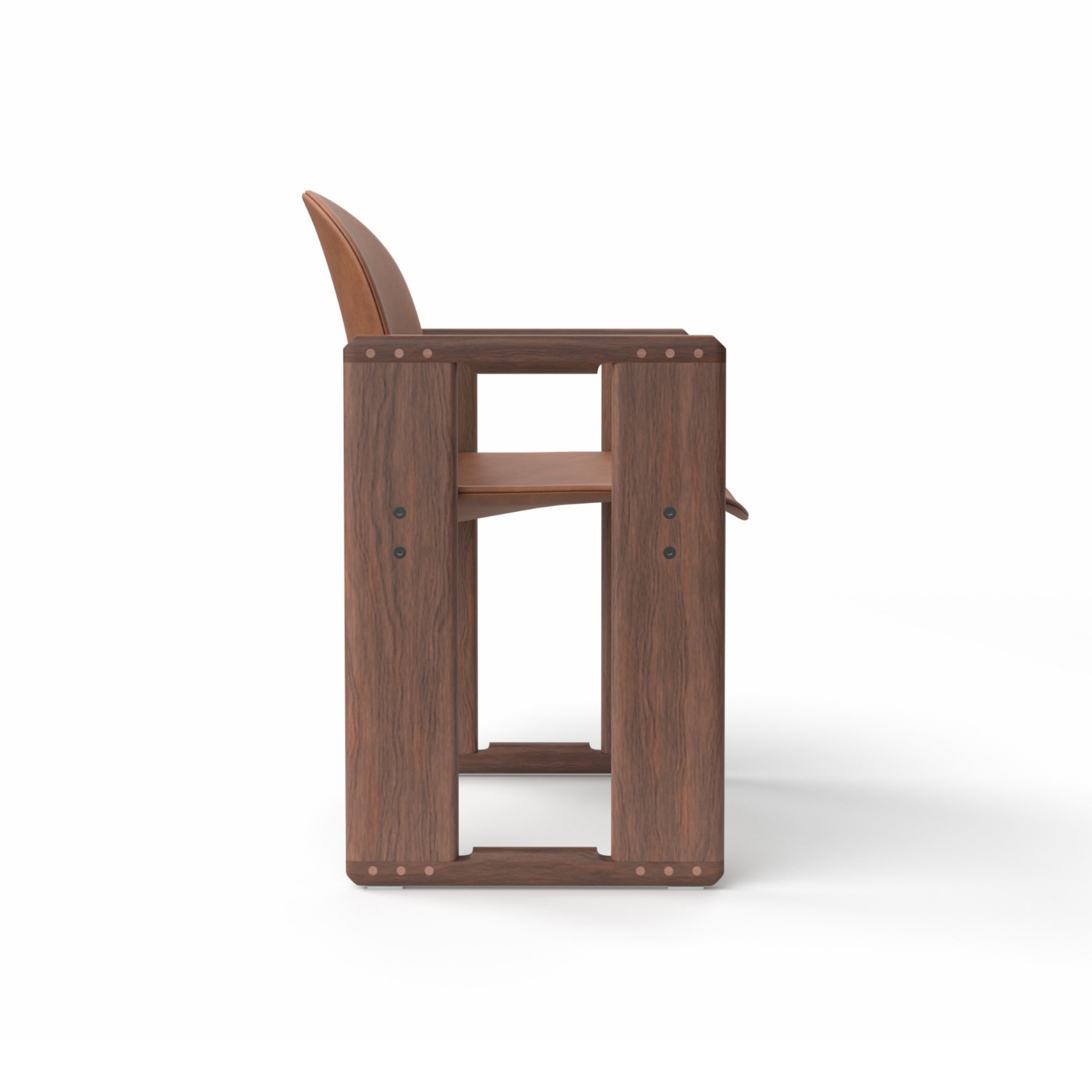 Dialogo 0DLGSD02 Dining Chair - Canaletto Walnut T135/Leather Z (Aniline Leather 02)-5