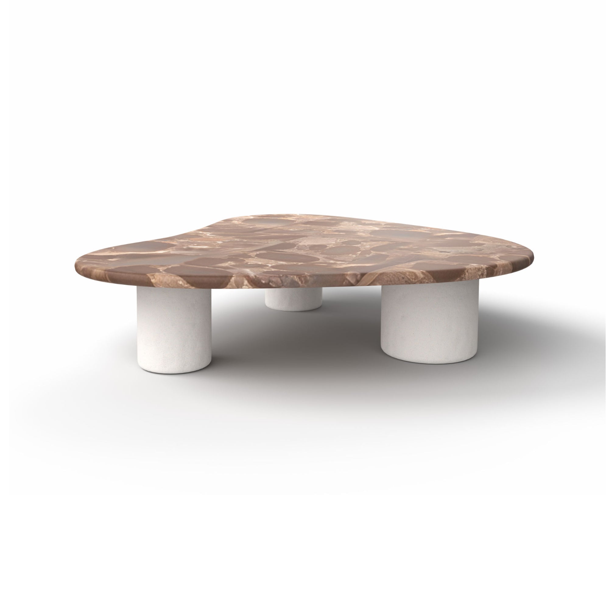 Gian and Pan 124 Coffee Table - White Cement/Ceppo Appia Antica Marble T212-2