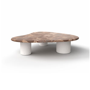Gian and Pan 124 Coffee Table - White Cement/Ceppo Appia Antica Marble T212