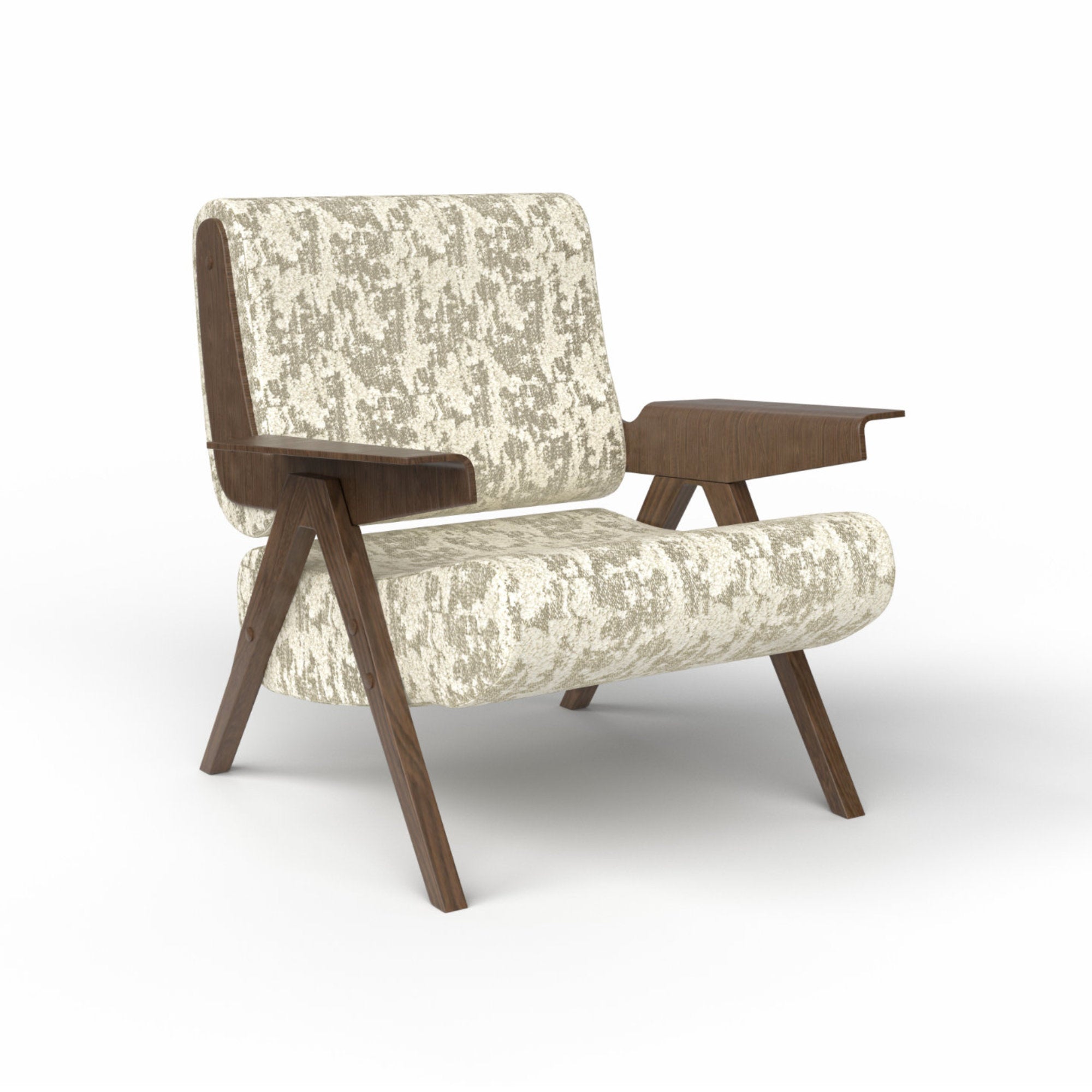 Lina 0LNAPL078 Armchair - Walnut Stained T134/Fabric T (Timon 01)-1