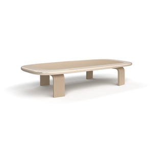 Orbit OBTTB140 Coffee Table - Shiny Ivory/Hide T187