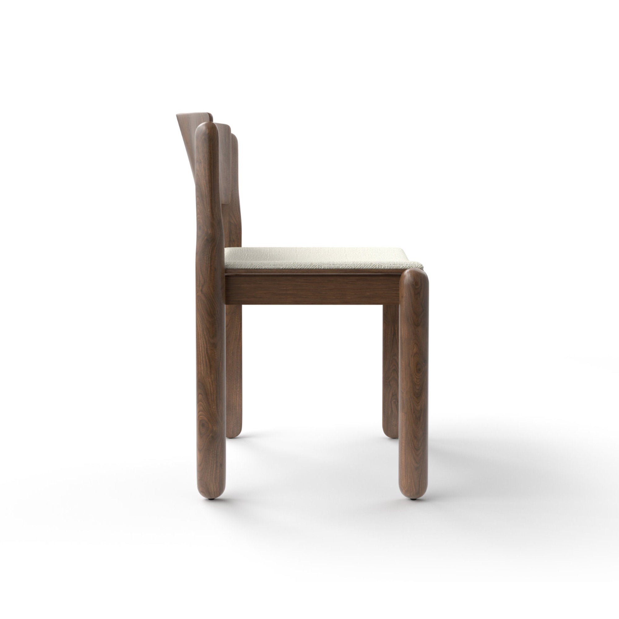 Paola 0PALSD01 Dining Chair - Walnut Stained T134 / Fabric T (Tamus 01)-3