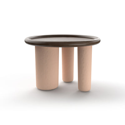 Pluto 60 Side Table - Pink/Walnut