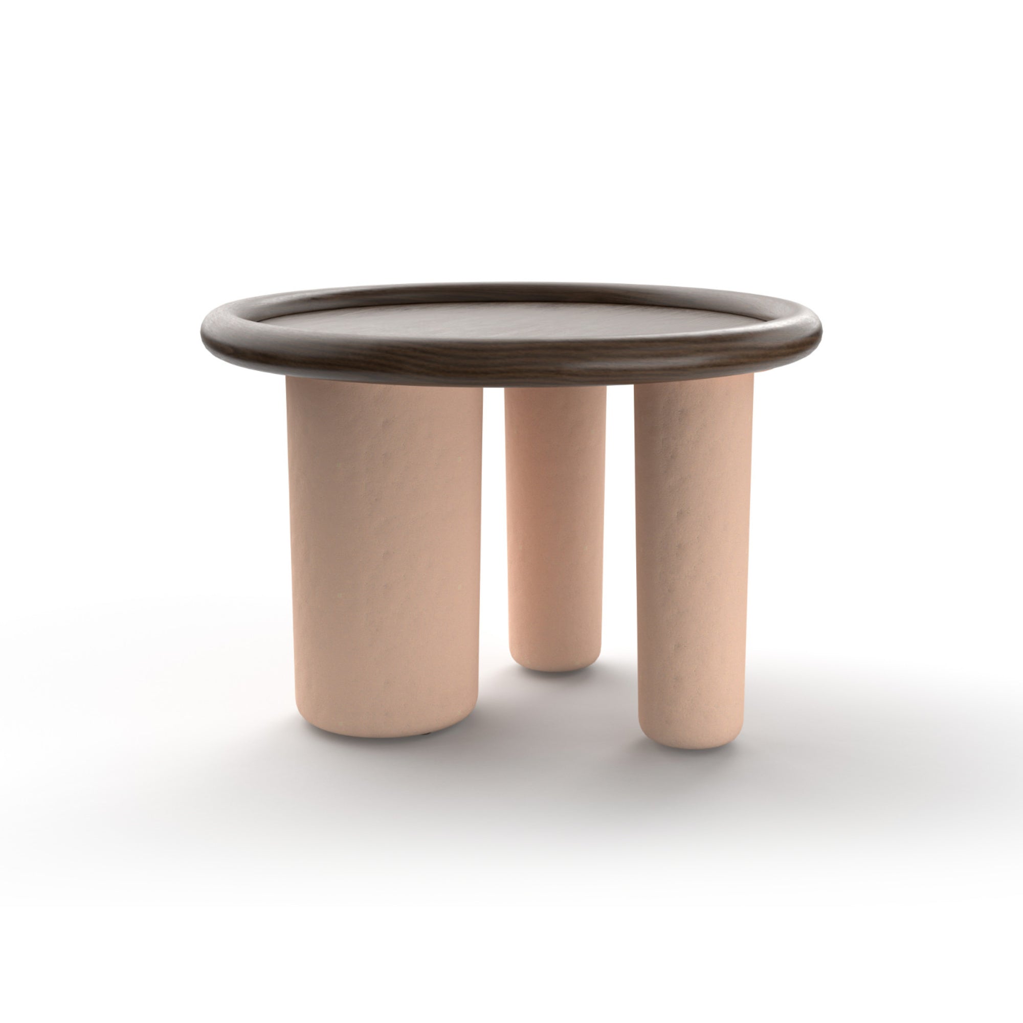Pluto 60 Side Table - Pink/Walnut