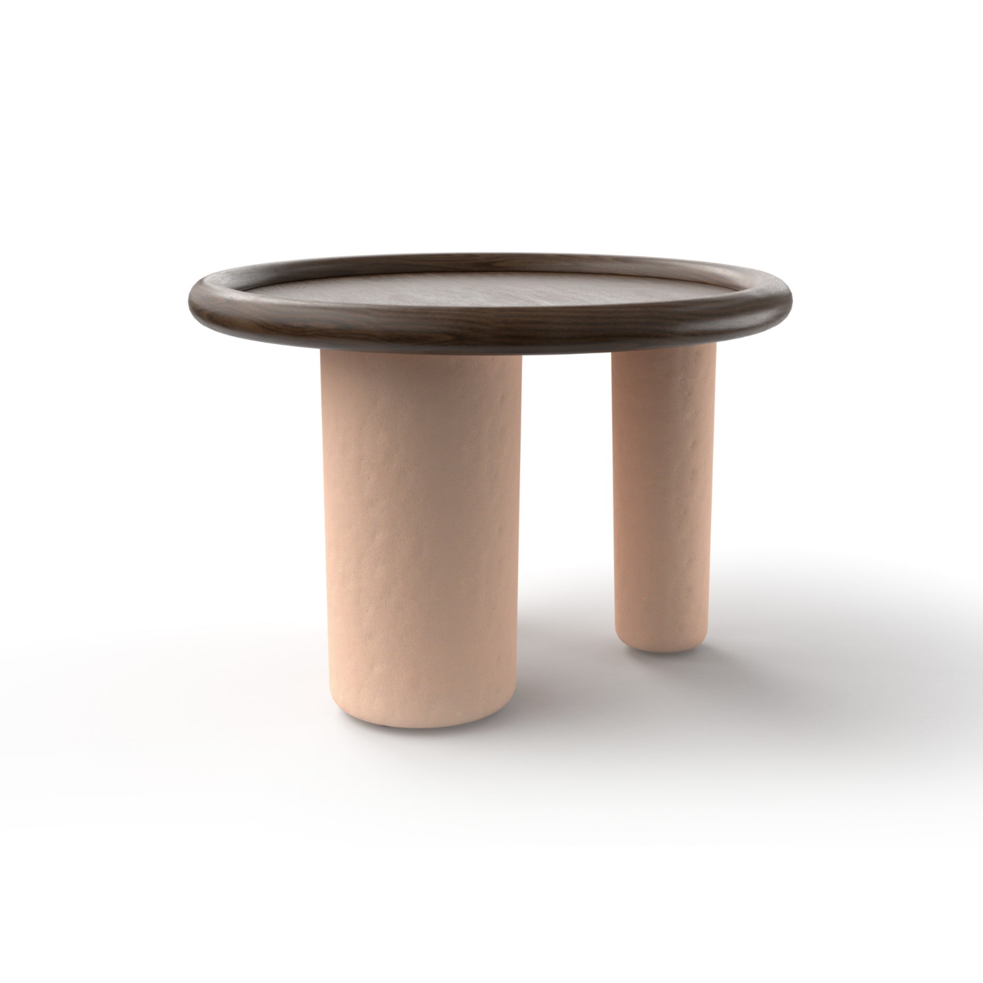 Pluto 60 Side Table - Pink/Walnut-3