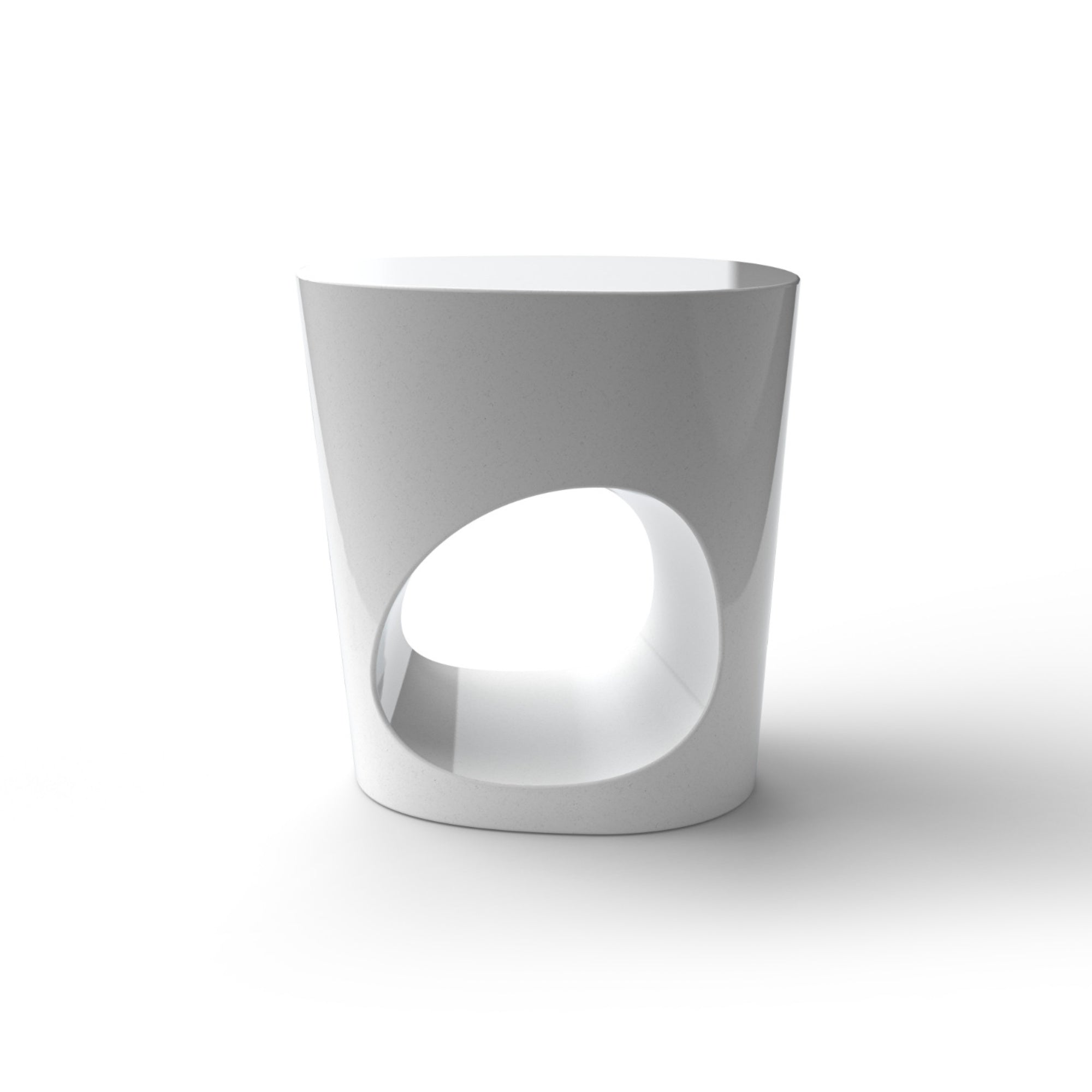 Polar 0PLRTB049 Side Table - Shiny White T21-3