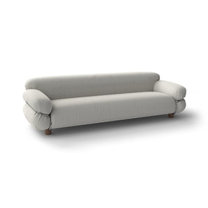 Sesann OSES240 Sofa - Dark Walnut  T43 / Polished Chrome T23 / Fabric Z (Zamia 01)