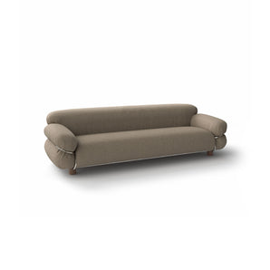 Sesann 240 Sofa - Dark Walnut T43 / Polished Chrome T23 / Fabric (Faro Earth V3570/27)