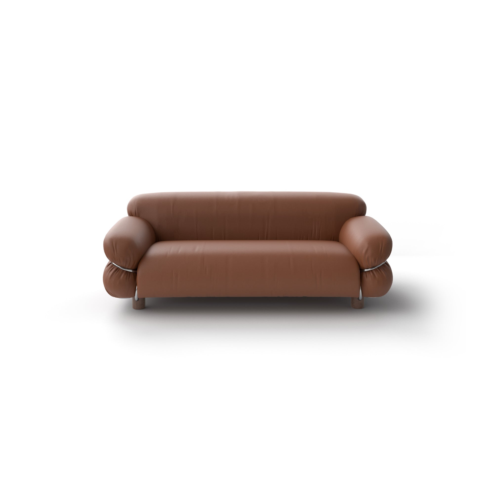 Sesann 180 Sofa - Dark Walnut T134/Chrome T23/Leather 2 (Guarana 2006)-2