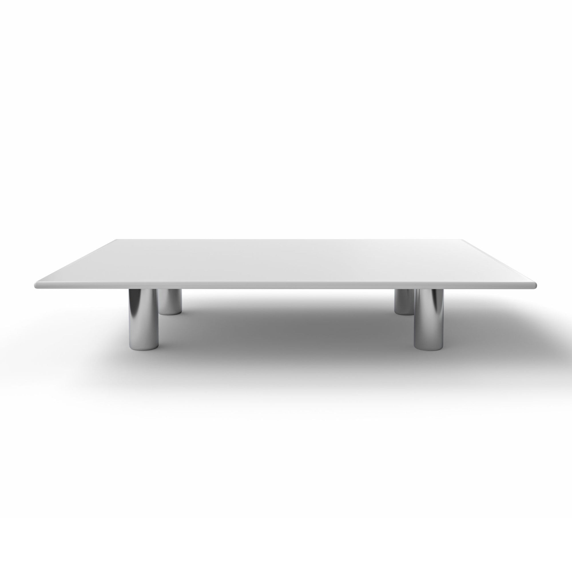 Tako 0TKOTB160 Coffee Table - Chrome/White Lacquered Wood-2