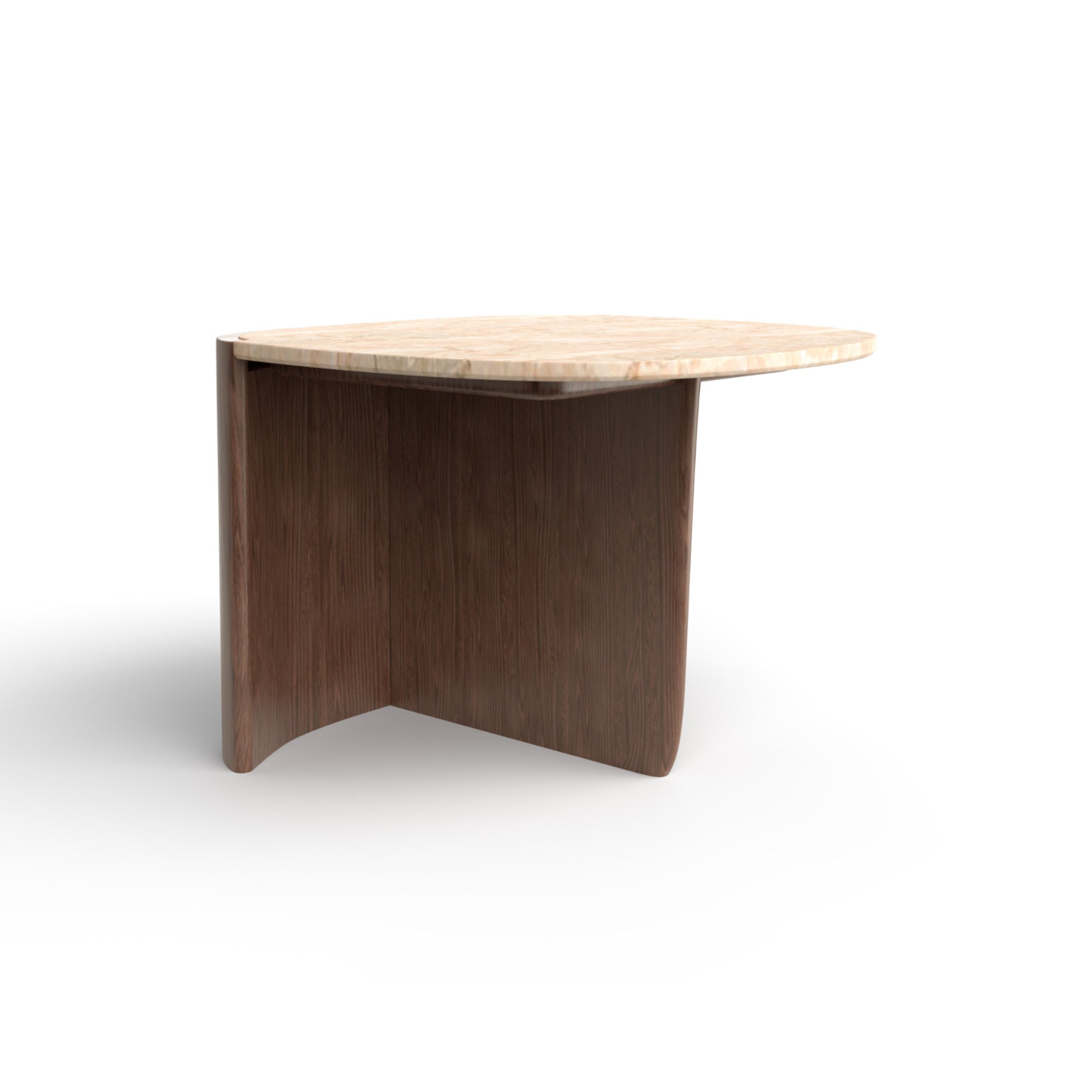 Trampolino 60 Side Table - Walnut T134/Matt Breccia