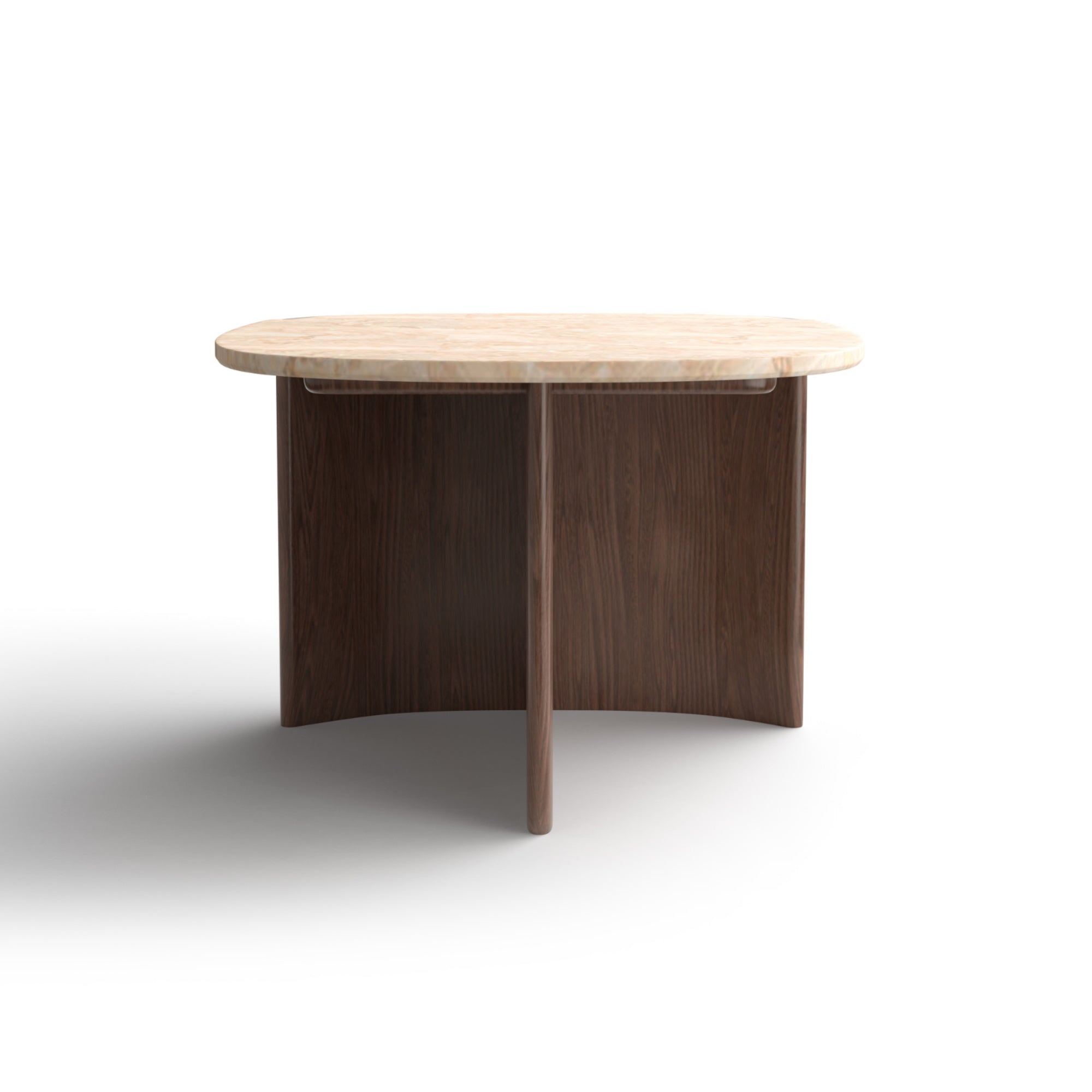 Trampolino 60 Side Table - Walnut T134/Matt Breccia