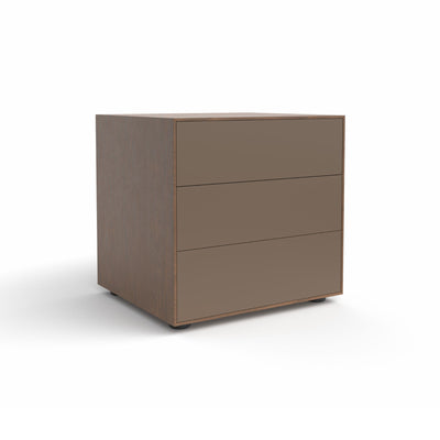 Lauki KPG050 Bedside Table - Walnut/Onix