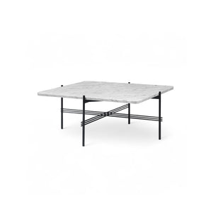 TS 10017191 Square Coffee Table - Black/White Carrara Marble