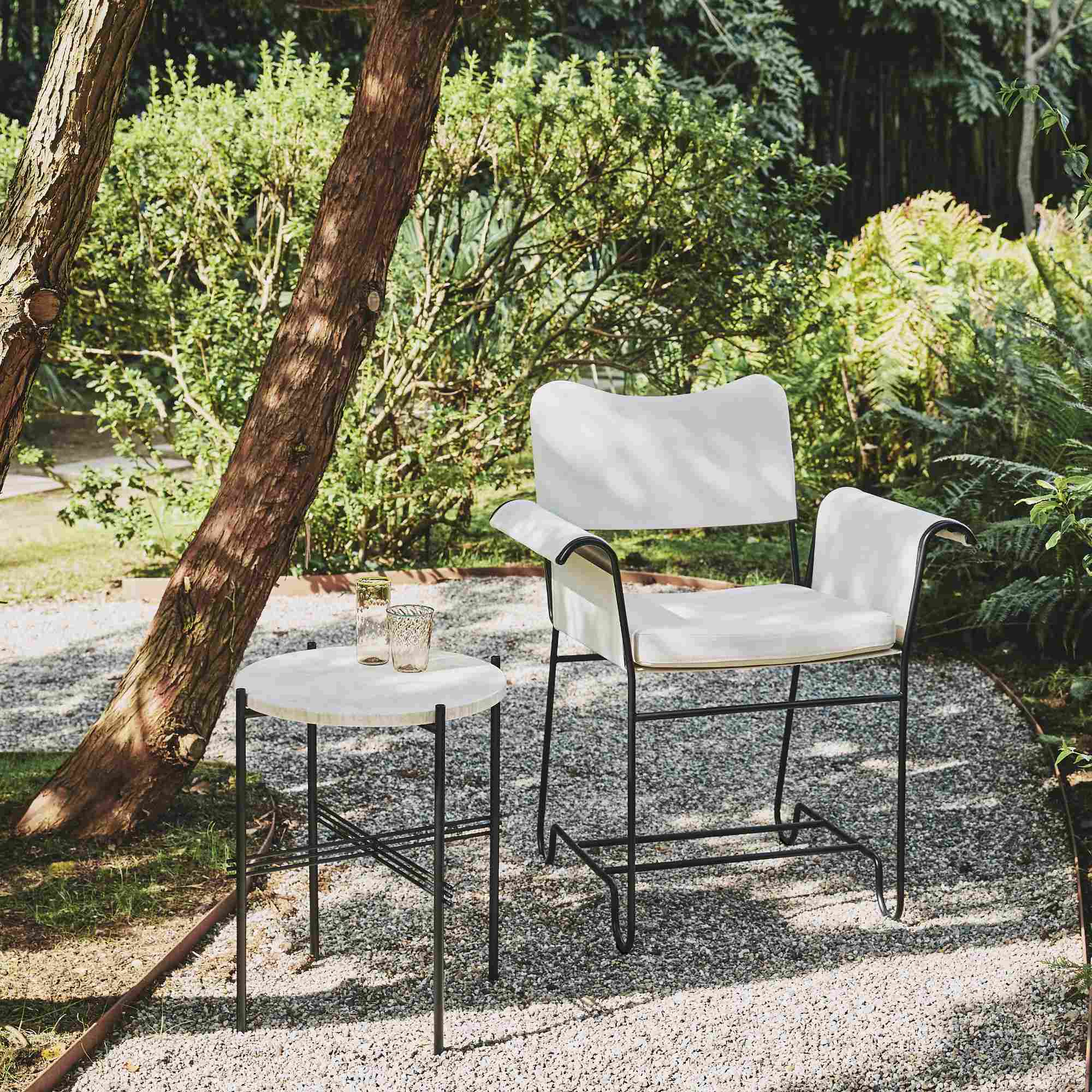 TS 45126 Outdoor Side Table - Black/Neutral White Travertine-4