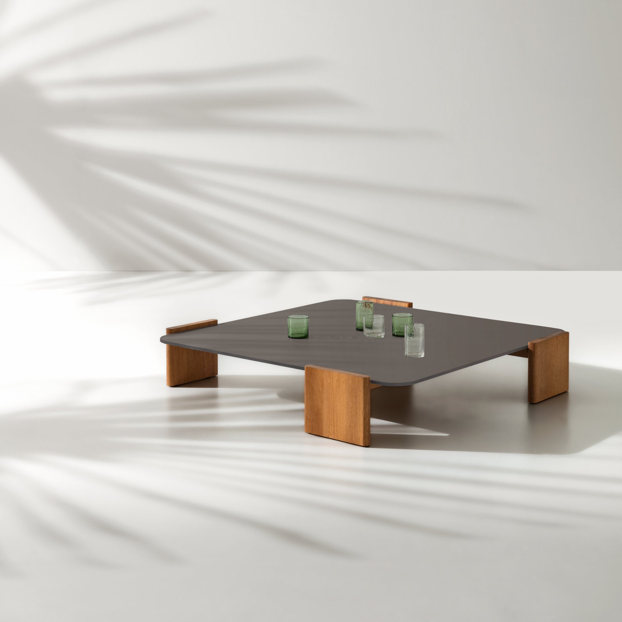 Tao OJTG02 Outdoor Coffee Table - Iroko Wood/White Lime Gres (MA14)-3