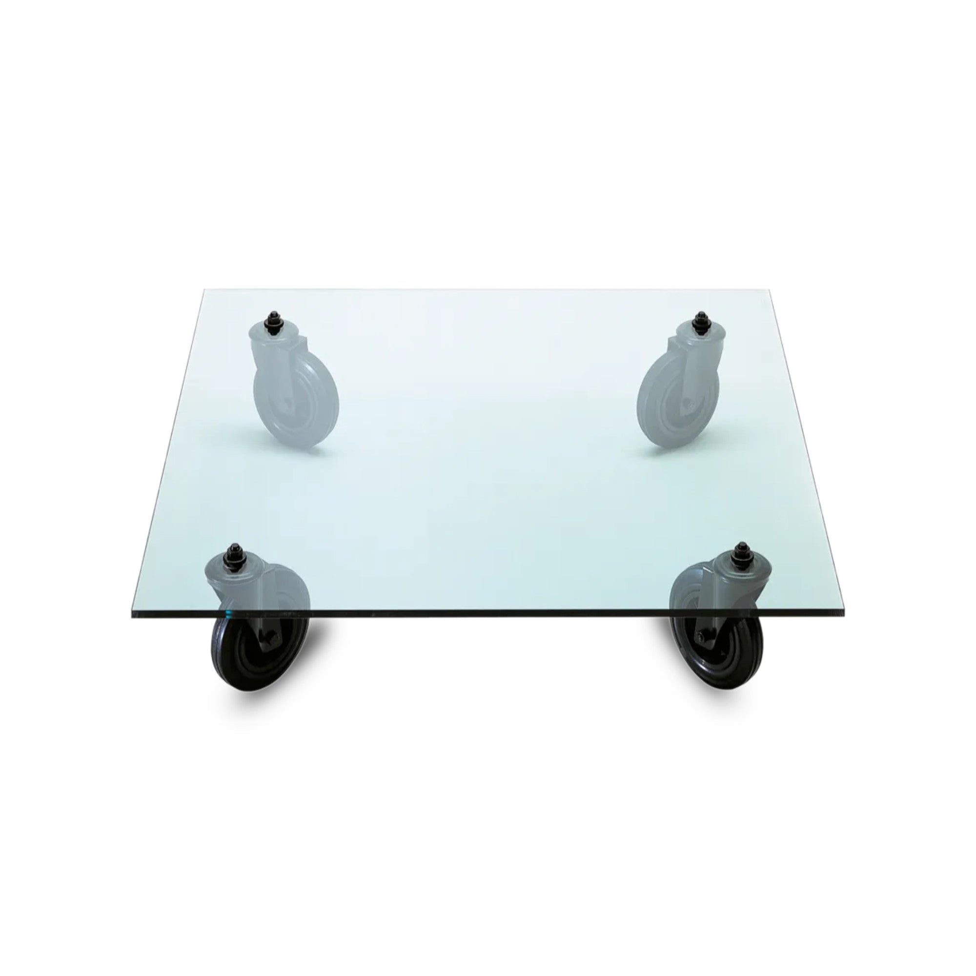 Tavolo Con Ruote 110 Coffee Table - Transparent/Black-1