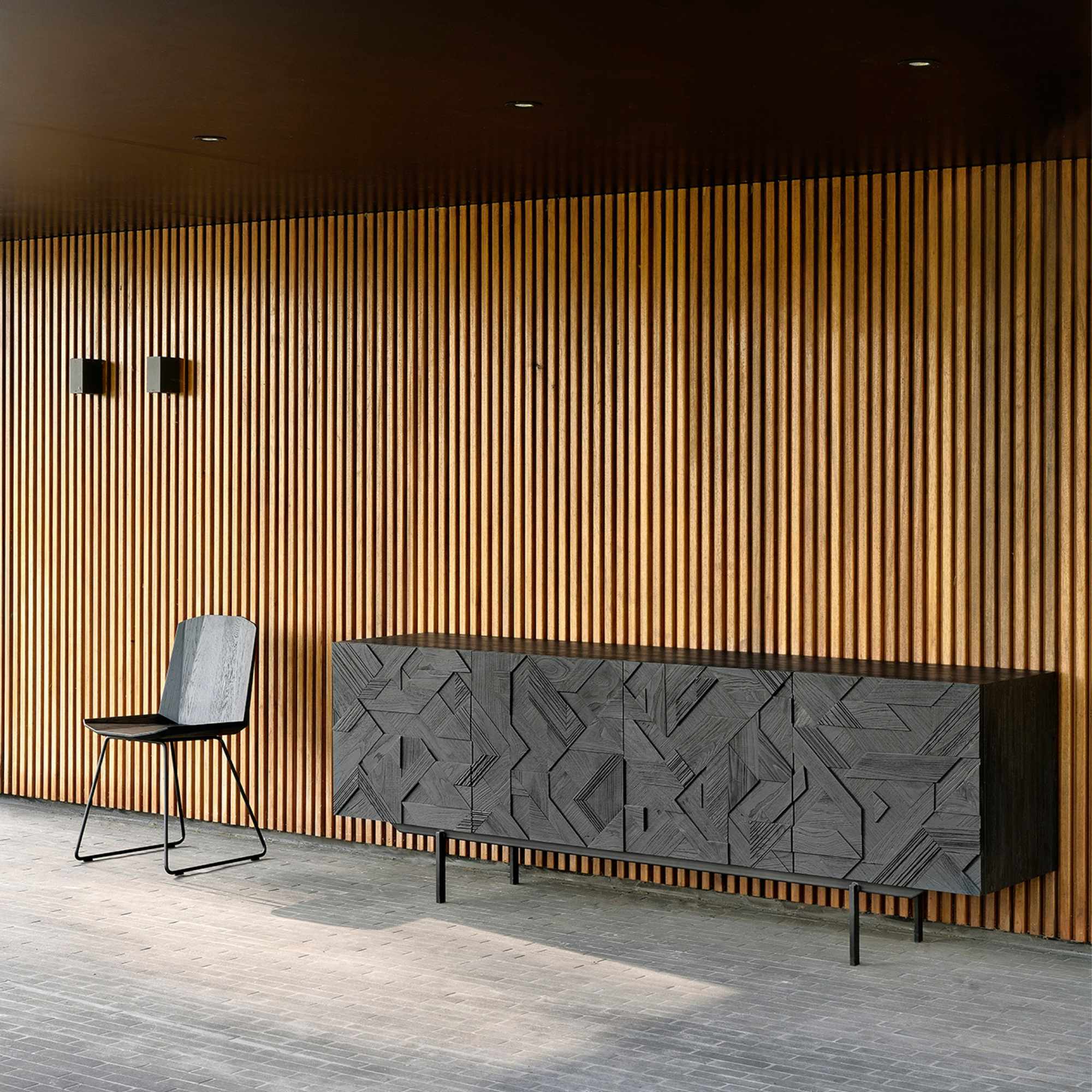Graphic 10061 Sideboard - Varnished Teak Black-2