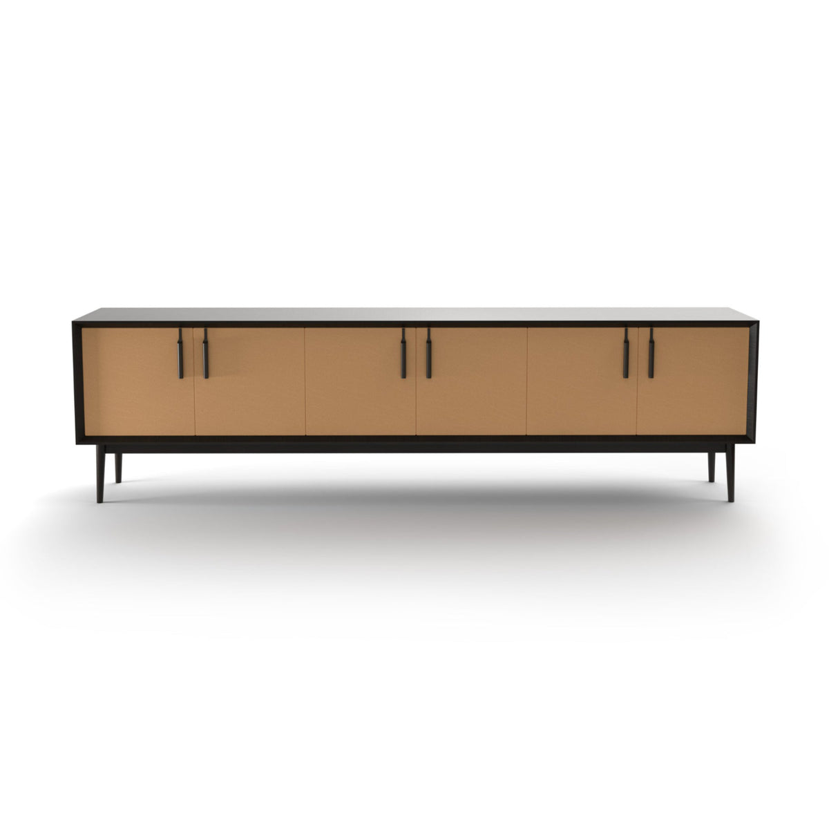 Theo Sideboard – 270x50x75 / Wood (Stained Ash) / Leather (Legacy 8003)-3