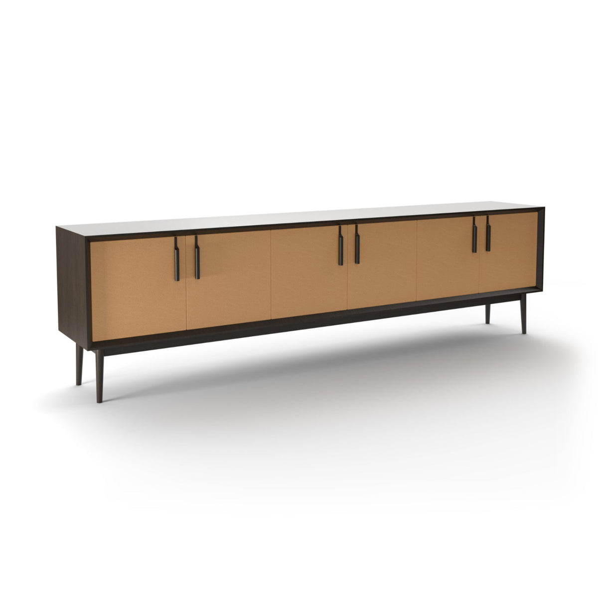 Theo Sideboard – 270x50x75 / Wood (Stained Ash) / Leather (Legacy 8003)