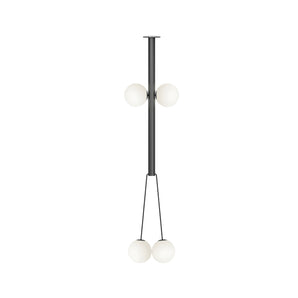 Thick Tube and Globes P02 Pendant Lamp - Black