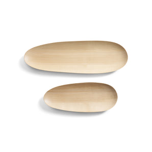 Thin Oval Board Tray - Varnished Sycamore (Set of 2)