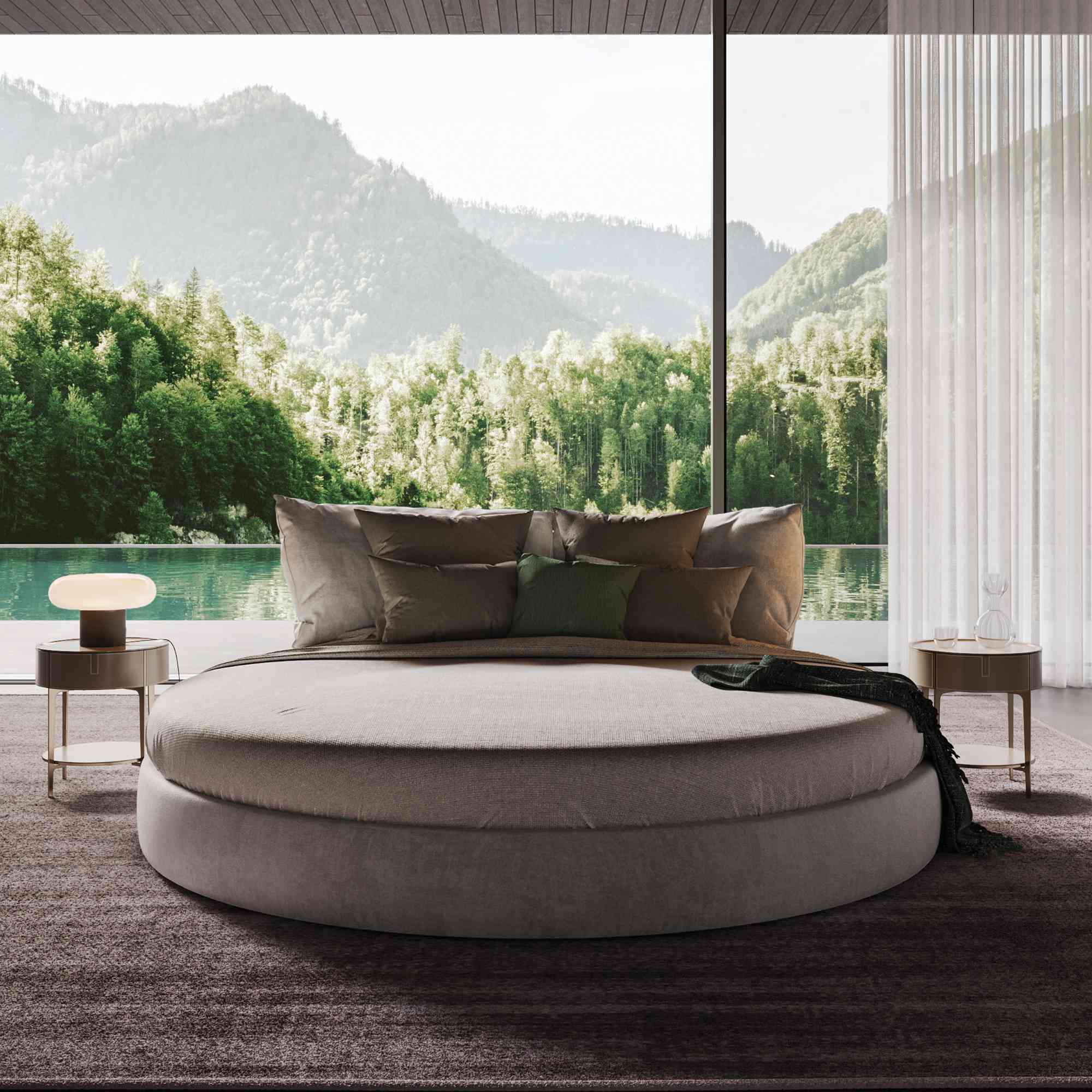 Timeo Round LTM240 Bed - Fabric (C 2531)