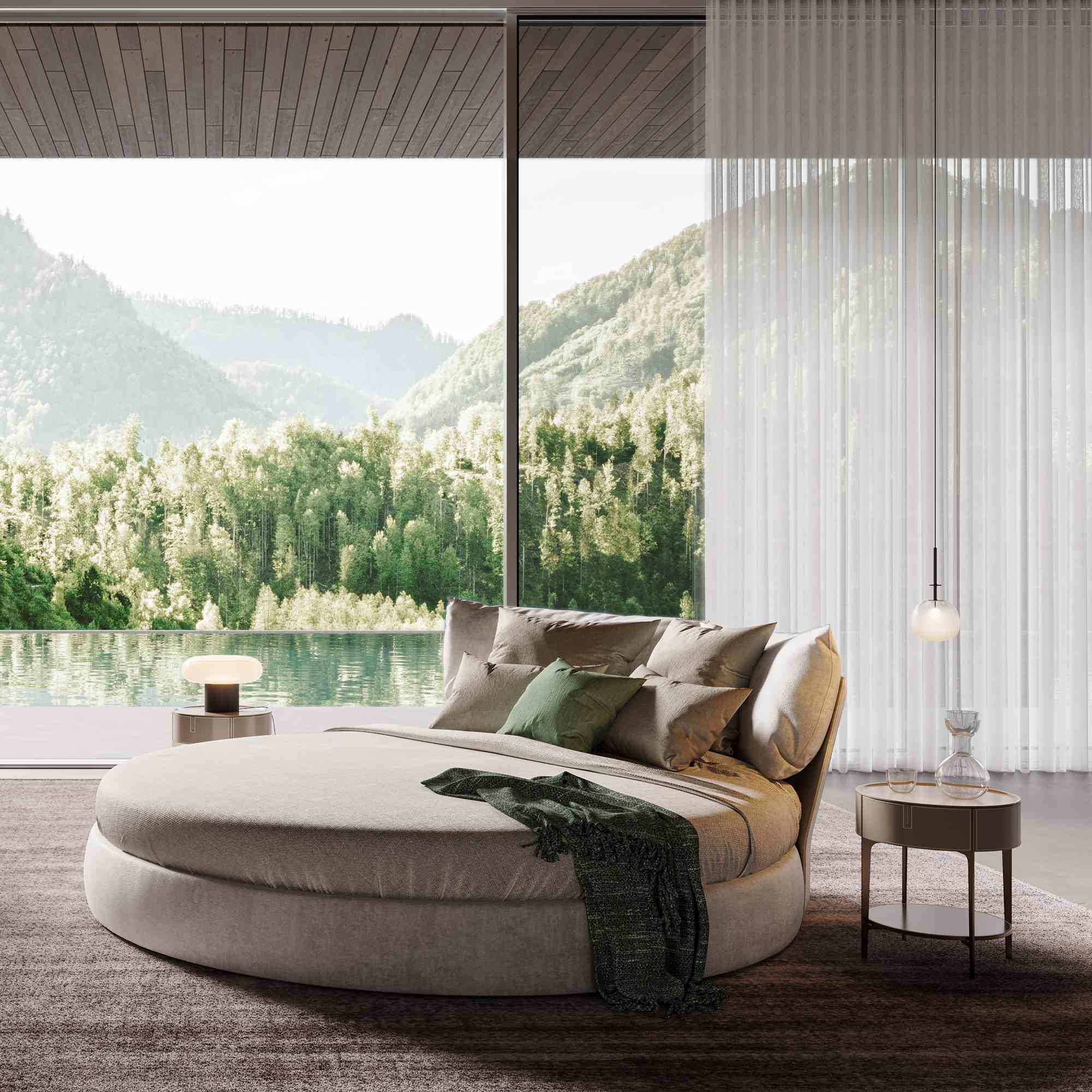 Timeo Round LTM240 Bed - Fabric (C 2531)-6