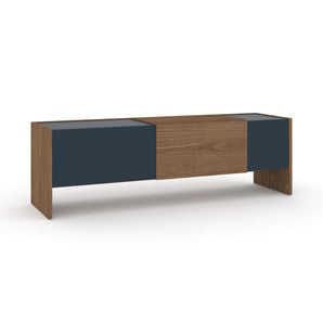 Toscana Lucca LUC401 Sideboard - Super-Matt Walnut/Grayish Blue