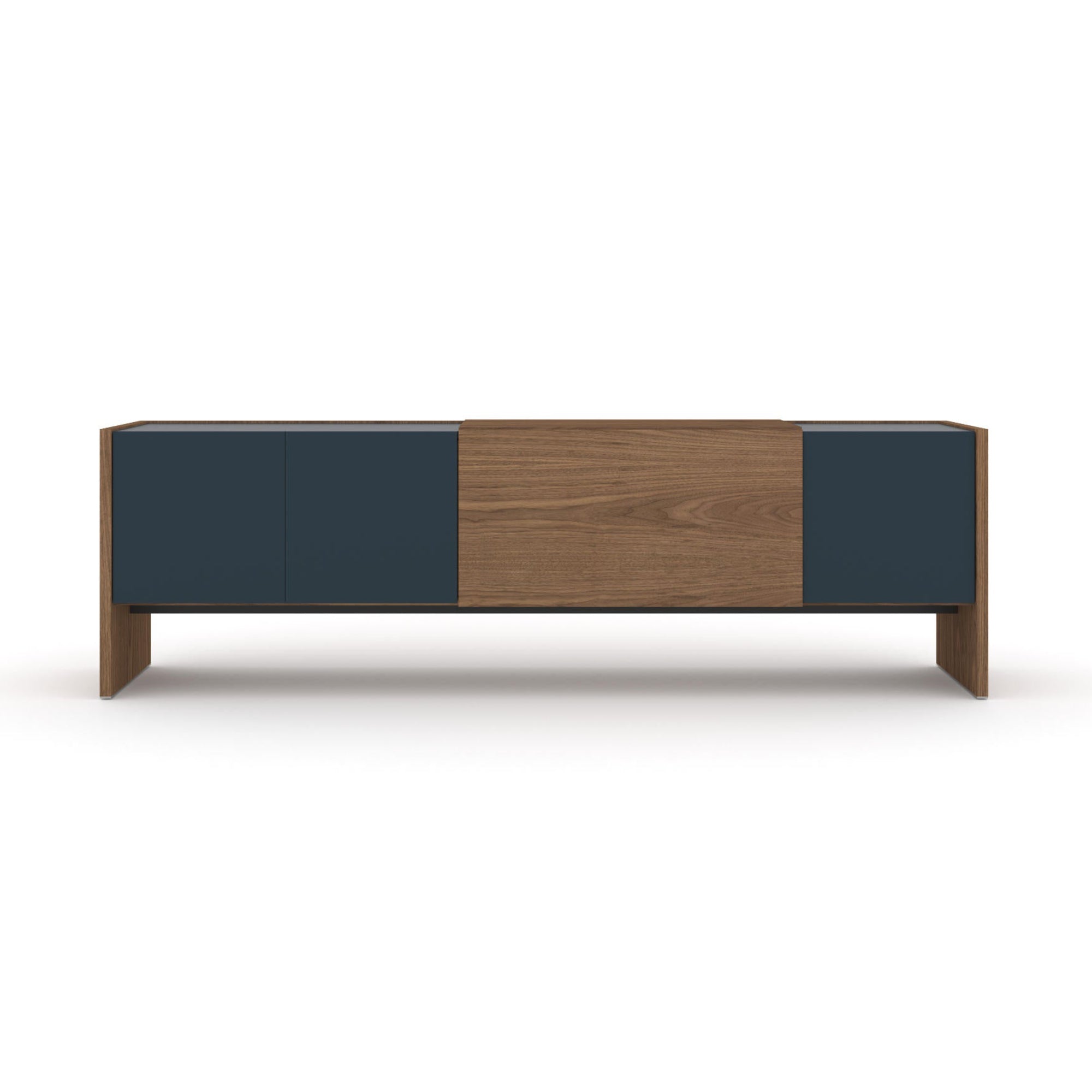 Toscana Lucca LUC401 Sideboard - Super-Matt Walnut/Grayish Blue-3