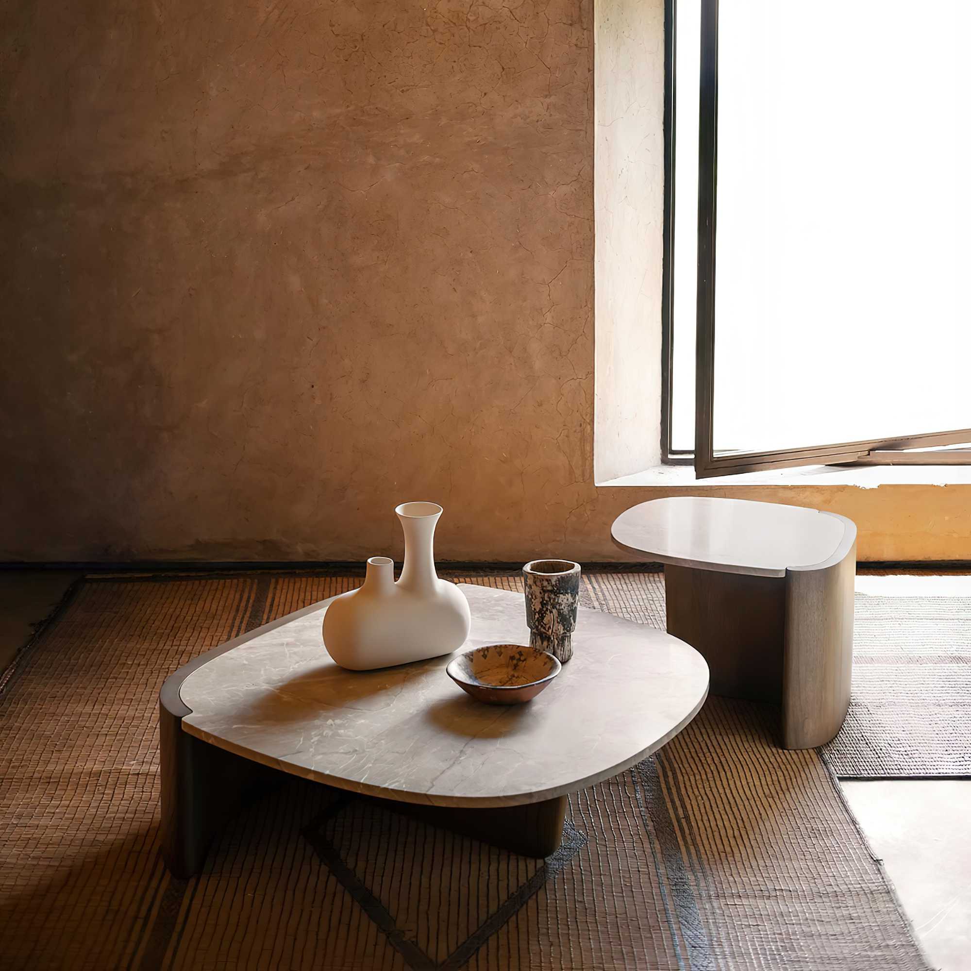 Trampolino 102 Coffee Table - Walnut T134/Matt Breccia