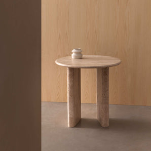 Treviso TRAV-55 Side Table - Travertine Marble