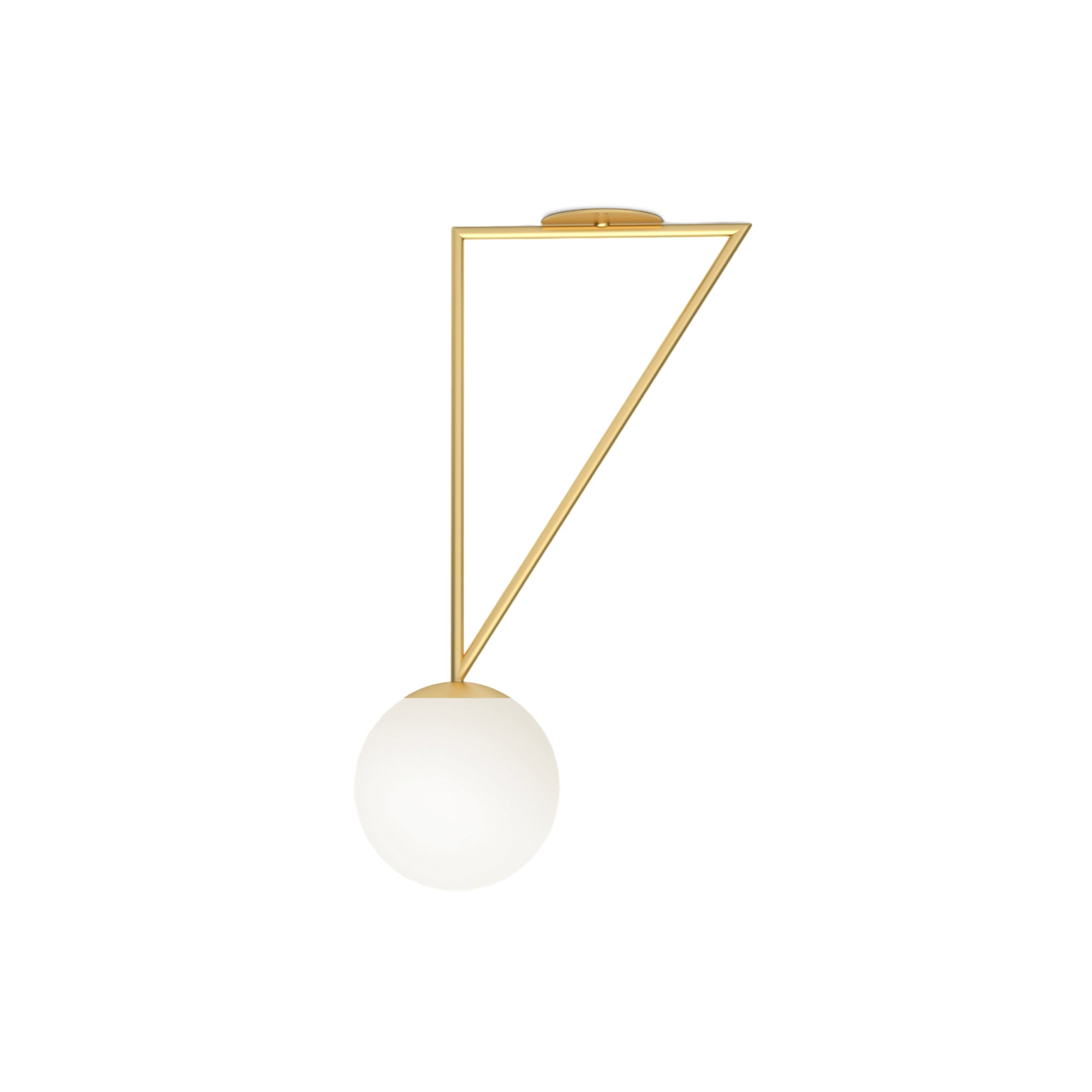 Triangle and Globe C01 Ceiling Lamp - Brass